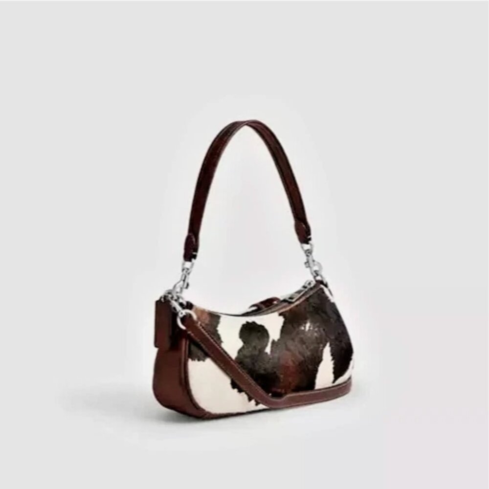 New Coach CCC83 Ashton Bag with Cow Print Haircalf and Leather Multi - Picture 2 of 6